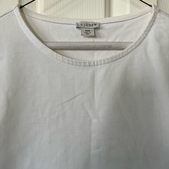 J by J Crew 3/4 sleeves white t shirt with lace bottom - Picture 5 of 11